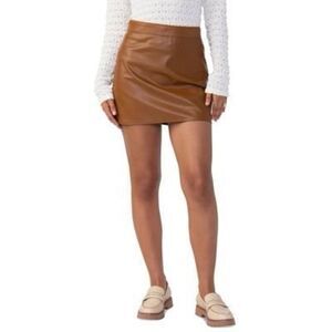 Sanctuary Leather Like Mini Skirt (Spice) Women's Clothing Size 0